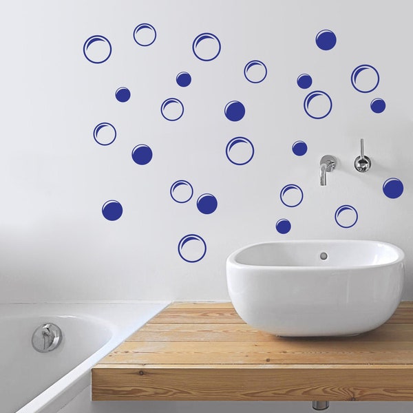 Bubble Wall Decals For The Bathroom - Waterproof Vinyl Wall Decals, Soap Bubble Decal Set, Bubble Wall Stickers, Laundry Room, Kids room