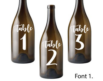 Table Number Decals. Bottle Table Numbers. Seating Plan Number. Wedding Party Signs. Easy Peel And Stick. For Glass, Bottles, Plastic, Metal