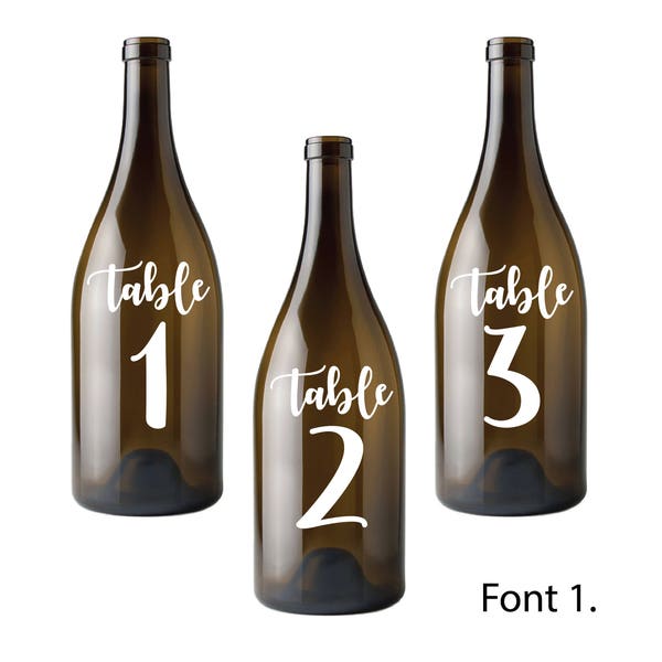 Table Number Decals. Bottle Table Numbers. Seating Plan Number. Wedding Party Signs. Easy Peel And Stick. For Glass, Bottles, Plastic, Metal