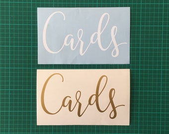 Cards Sign Decal For Your Wedding Day. DIY Wedding Sign