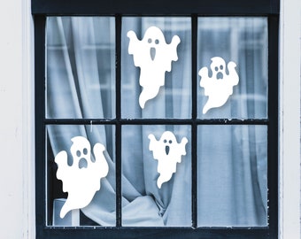 Halloween Ghost Decals. Window Decorations. Spooky Party Transfers