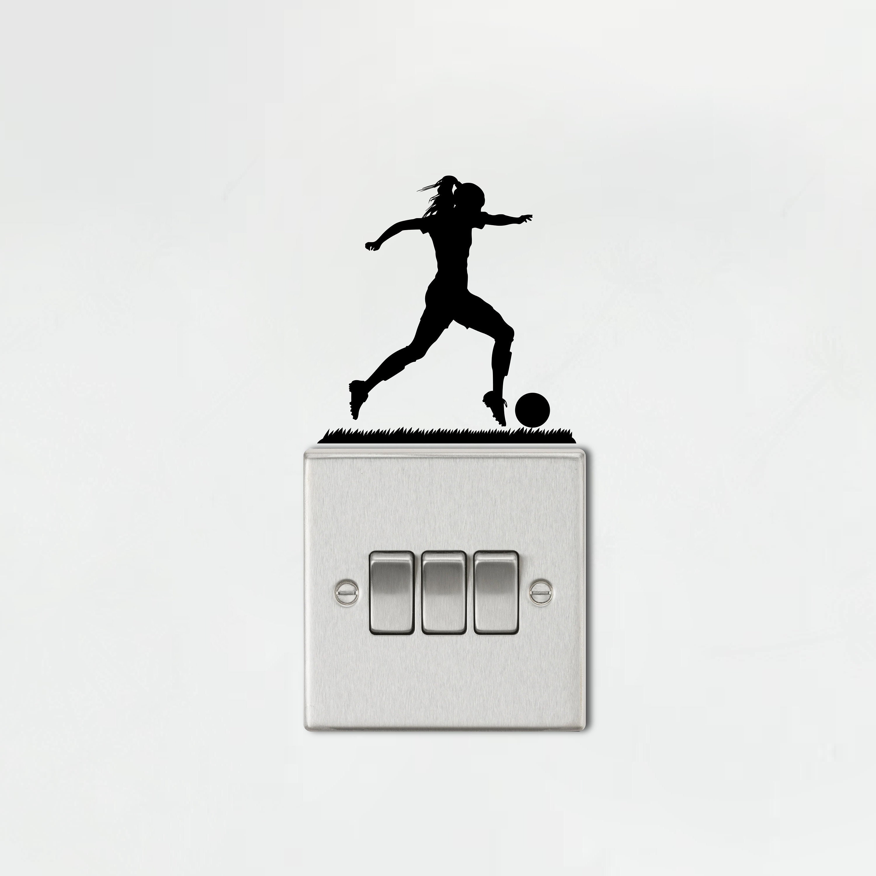Footballer Light Switch Decal - Score a Winning Goal with Style! Football themed Room - Male or Female Soccer Player
