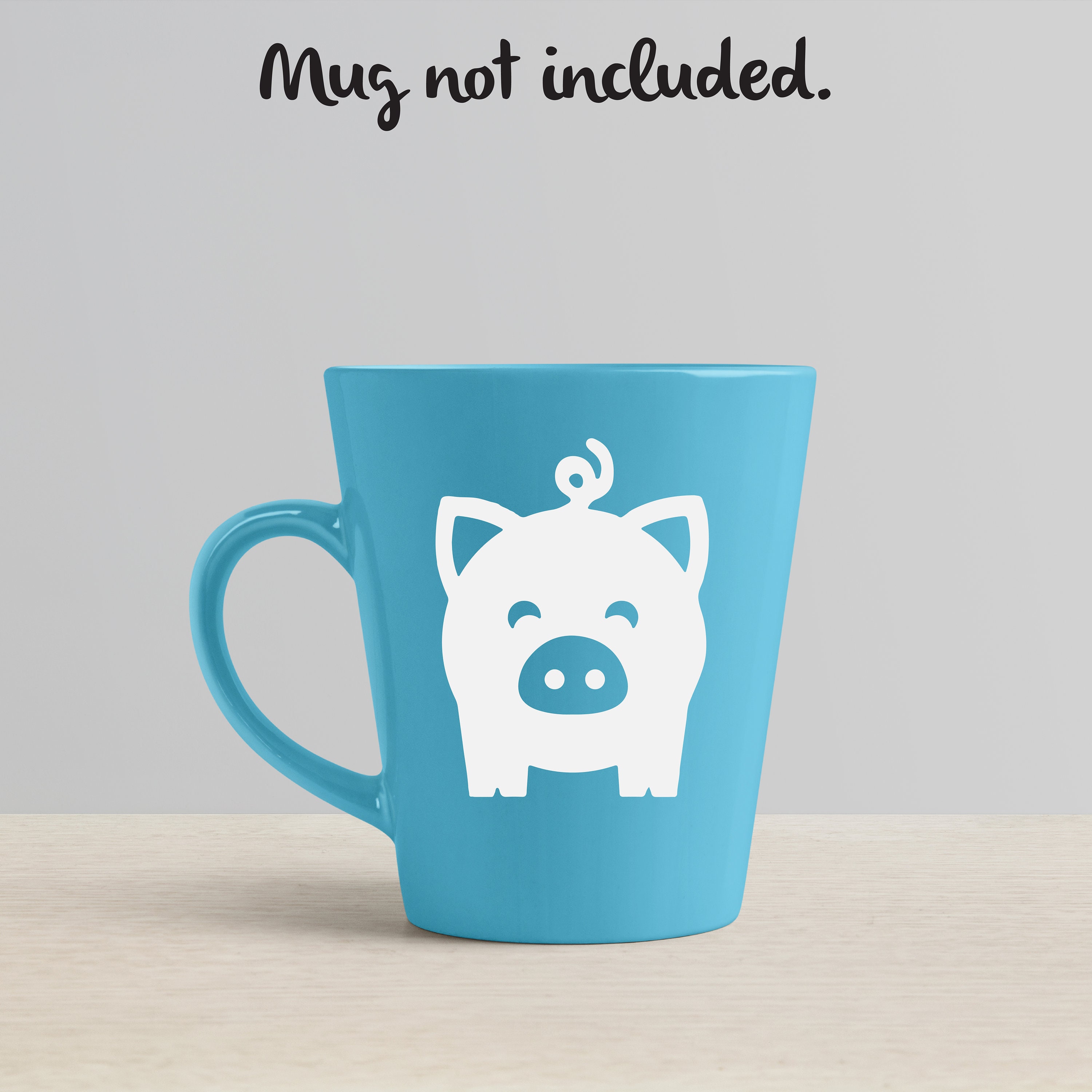 Mug Decal // Cute Pig Design // Animal Coffee Mug Decal // Etsy