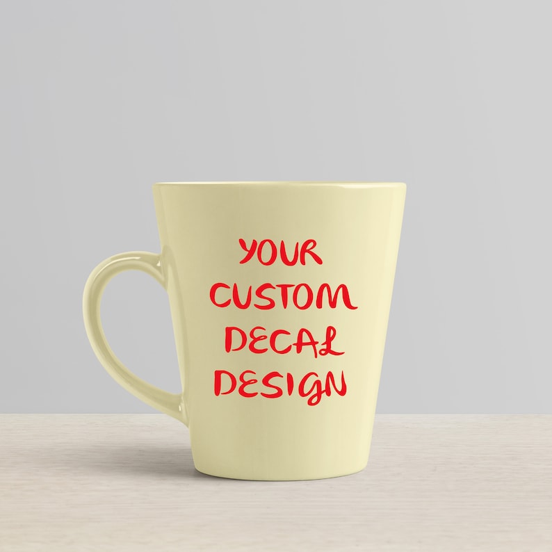 Custom Mug Decal. Any Design. Personalised Coffee Mug Decal // Etsy UK