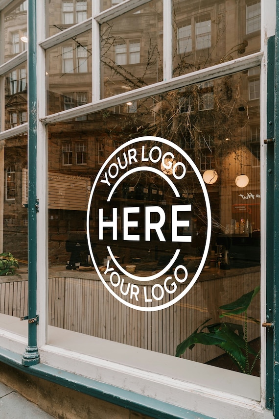 Custom Business Logo Decal: Single Colour Vinyl Window Transfer. Storefront Vinyl Sticker