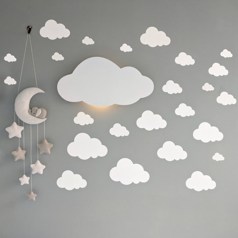 Clouds Wall Decals for Nursery or Home Decor // Playroom Decor Etsy