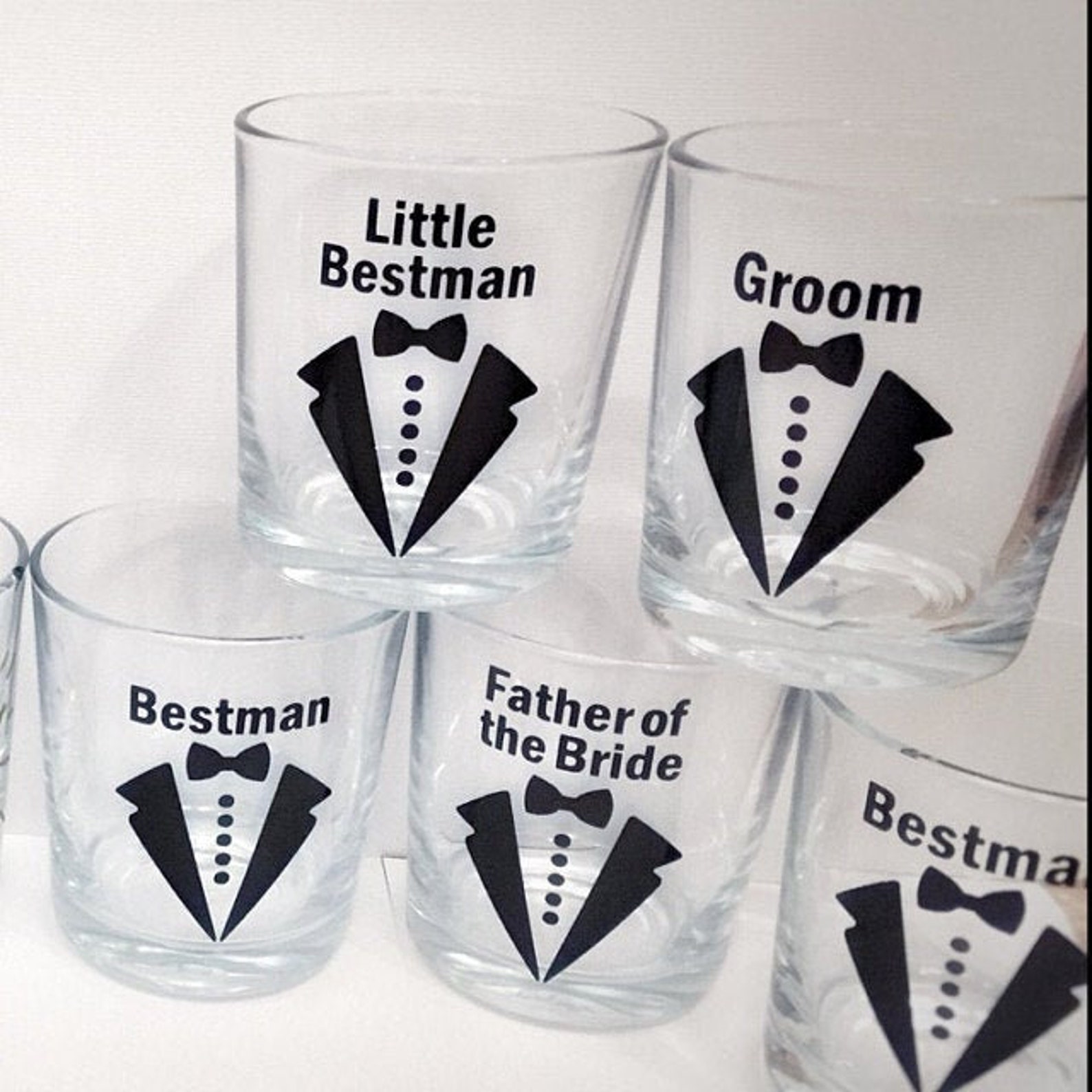 Groom Wedding Party DECALS // Bow Tie Groomsman Decals // Beer - Etsy UK