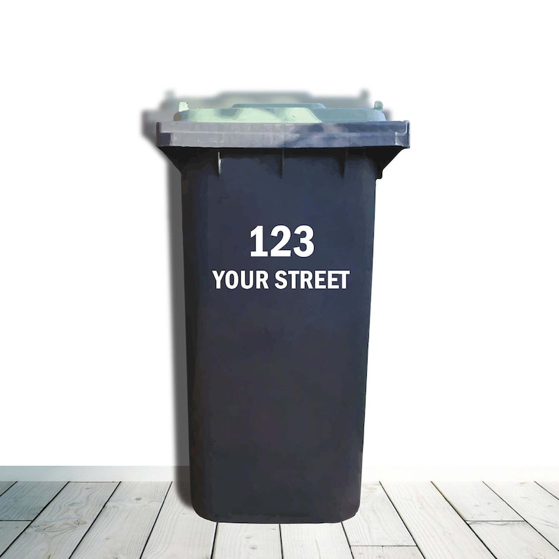 2 Wheelie Bin House Number Decals. House Number Sticker. Bin Etsy