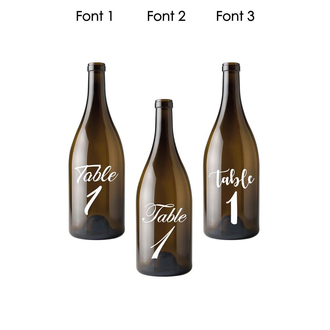 MATCHING Table Number Decals. Table Number Decals. Bottle Table Numbers
