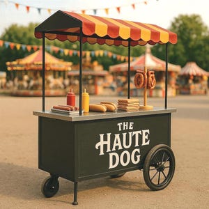Custom Food Cart Decal – Business Name or Logo Sticker for Trailer, Coffee Van, Market Stall, Vinyl Branding for Street Food Setup
