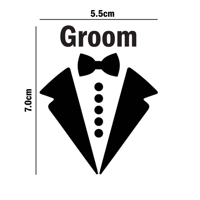 Groomsman Party Wedding Decals. Bow Tie Wedding Stickers. DIY Groomsman Gift. Whiskey, Beer, Wine, Flask, Box Transfer image 3