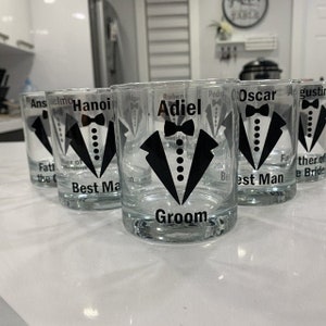 Groomsman Party Wedding Decals. Bow Tie Wedding Stickers. DIY Groomsman Gift. Whiskey, Beer, Wine, Flask, Box Transfer image 5