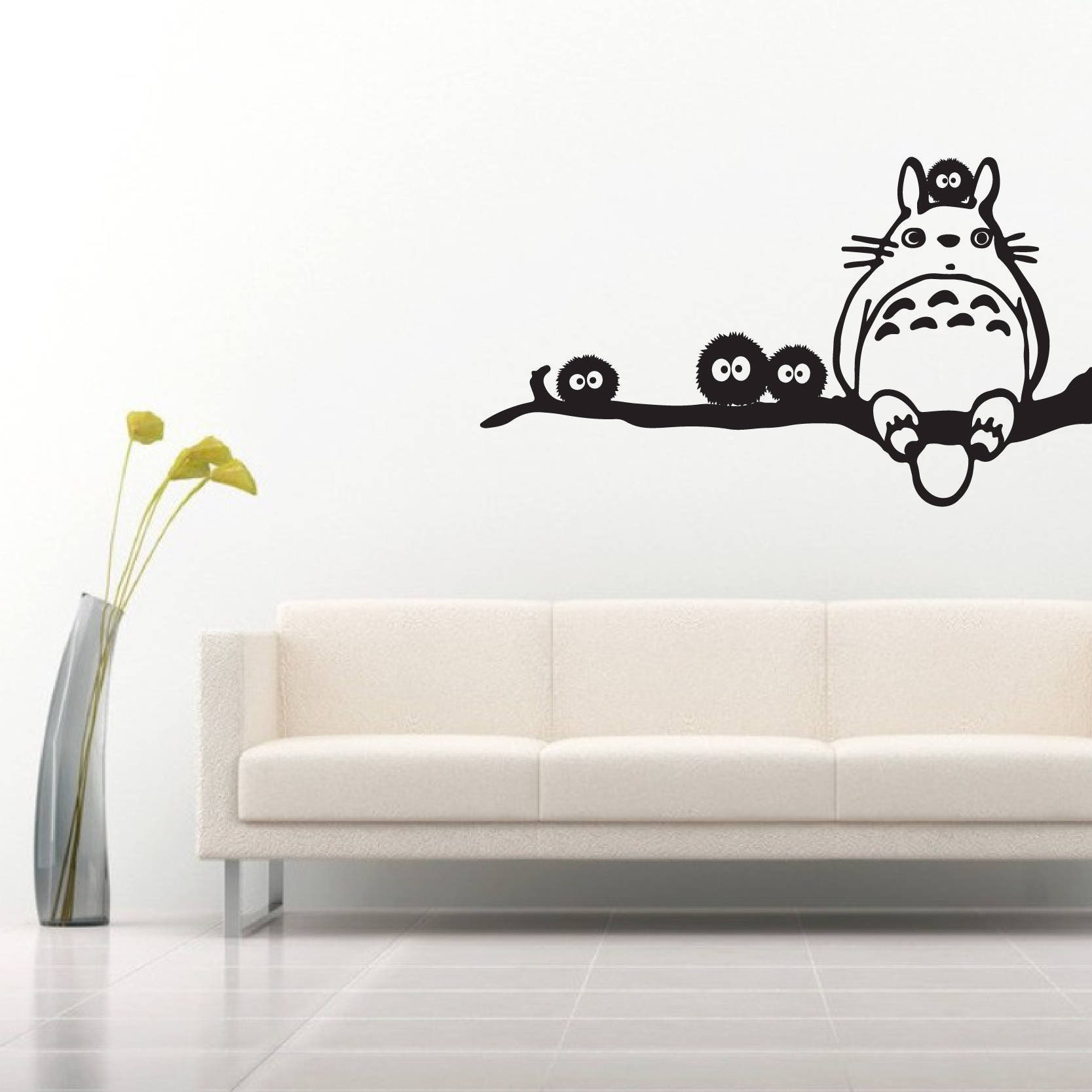 Totoro On A Branch Vinyl Wall Art For All You My Neighbor Etsy