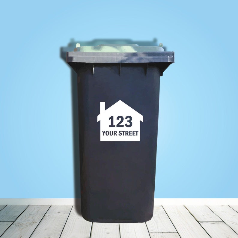 2 House Wheelie Bin Decals. House Number Sticker. Bin Trash Etsy UK