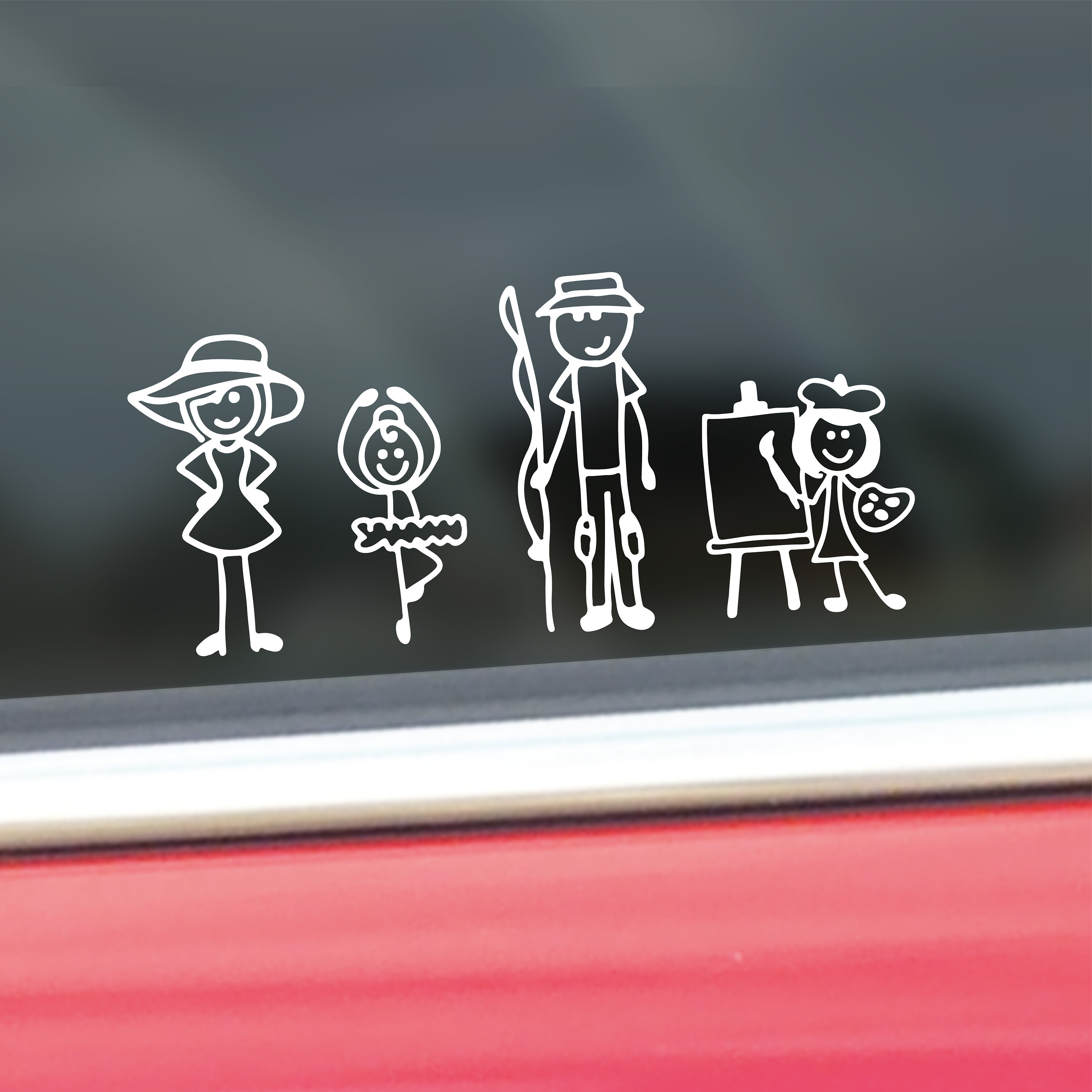 Car Stickers Family Stick Figures