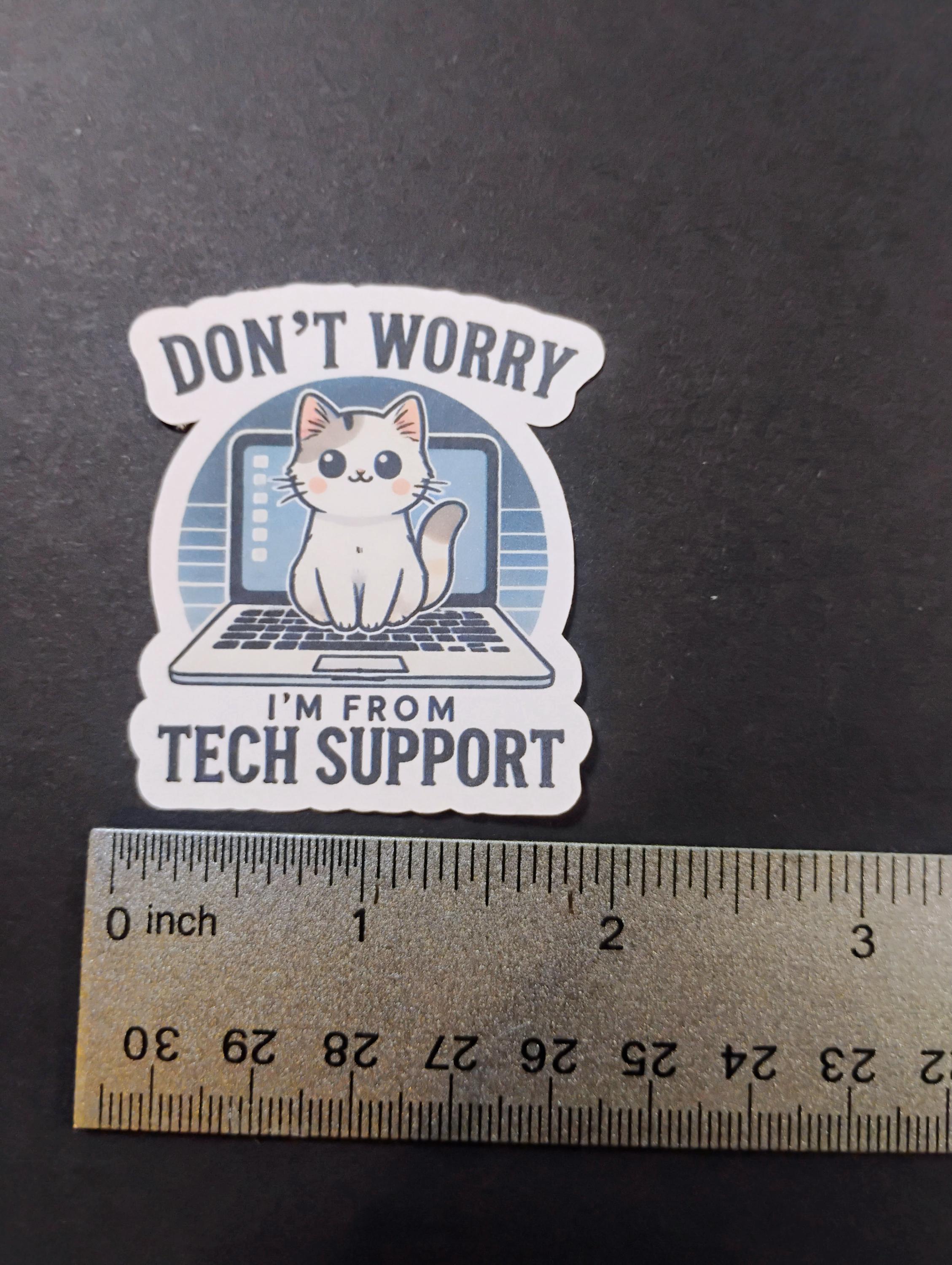 Tech Support Cat Sticker - Etsy