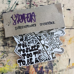 SIEBDRUCK STICKER PACK 6 STÜCK- wasserfest, einzigartig, selbst hergestellt
