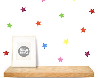 Rainbow coloured star wall stickers