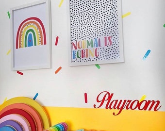 Rainbow Colour Sprinkle Shaped Wall Decals / Stickers