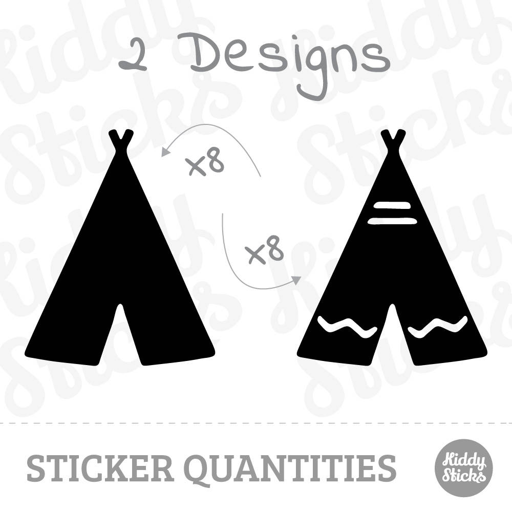 16 X Teepee Shaped Wall Stickers / Decals Etsy