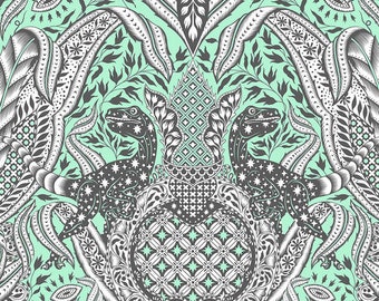 Tula Pink Roar-Gift Rapt-Storm Fabric by the yard