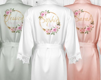 Personalised Bridesmaid Robes, Bridal Party Robes, bridesmaid proposal, Satin Bridal Robes, Wedding Robes