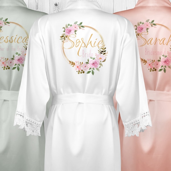 Personalised Bridesmaid Robes, Bridal Party Robes, bridesmaid proposal, Satin Bridal Robes, Wedding Robes