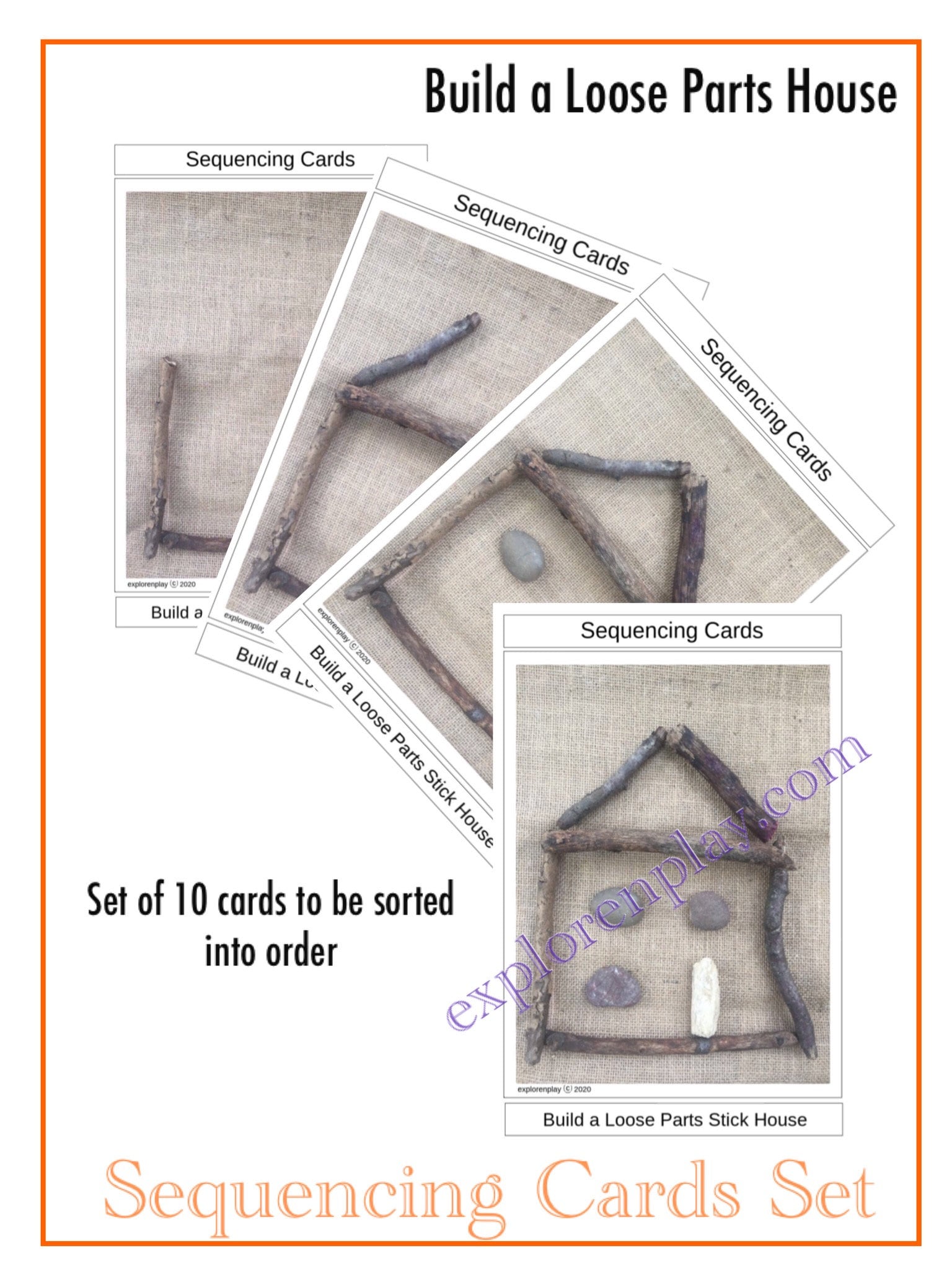 Loose Parts Build a House Sequencing Cards for EYFS/ Early Etsy