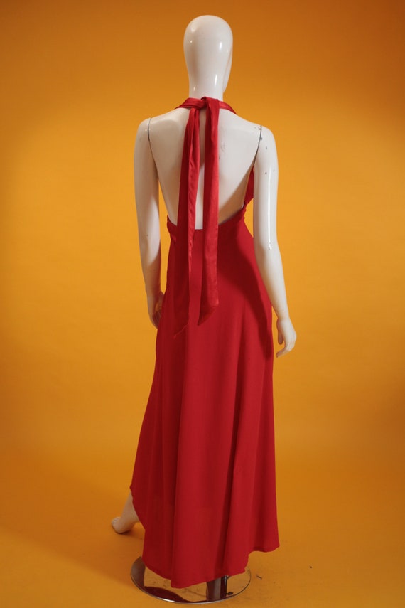 Vintage Ossie Clark for Radley Dress 1970s Red Ha… - image 7