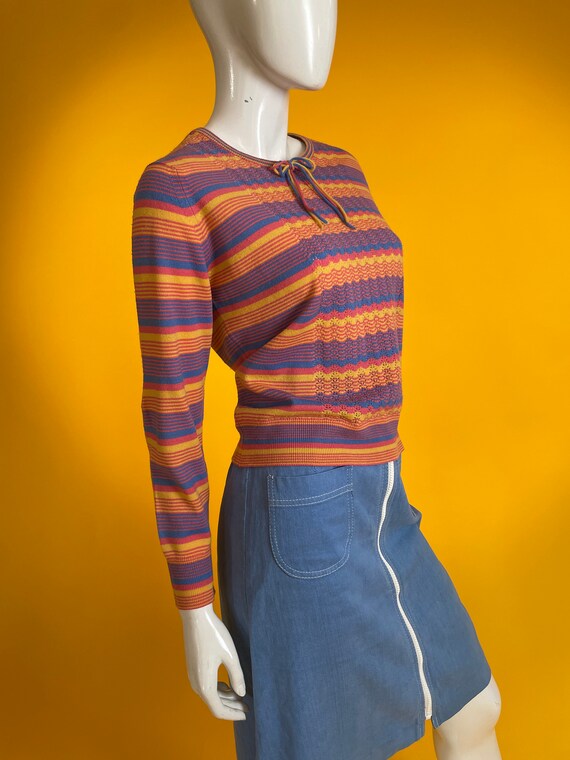 Vintage Knitwear 1960s/ 1970s ‘Jaeger’ Stripe Orange,… Gem