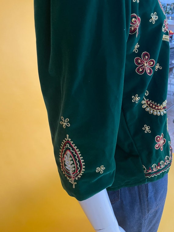 Vintage 1970s Green Velvet Cape Coat