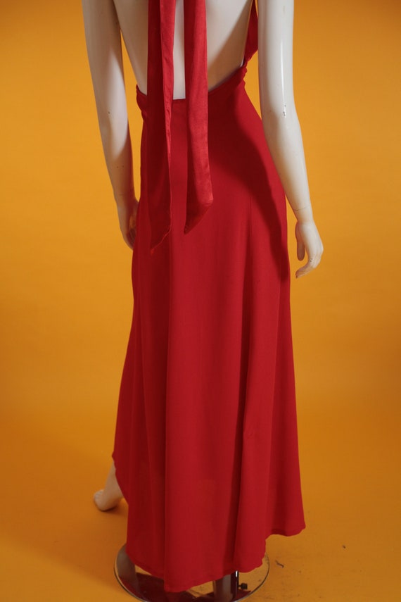 Vintage Ossie Clark for Radley Dress 1970s Red Ha… - image 8
