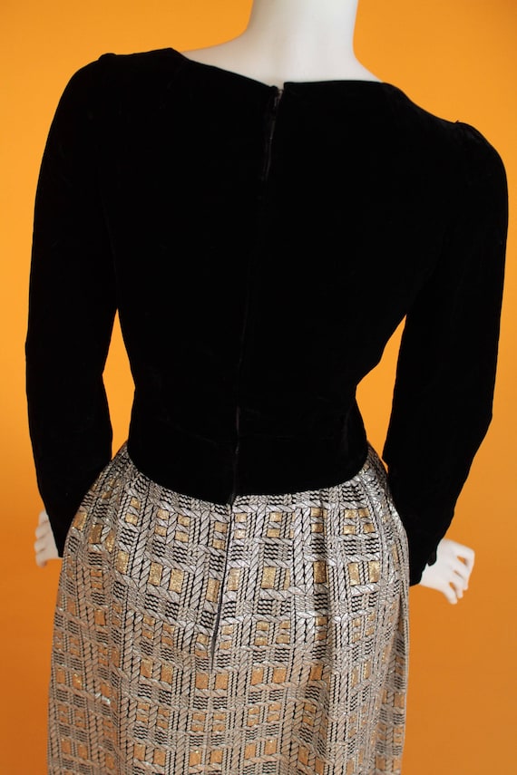 Vintage Dress 1970s 'Treacy Lowe London' Black Ve… - image 8