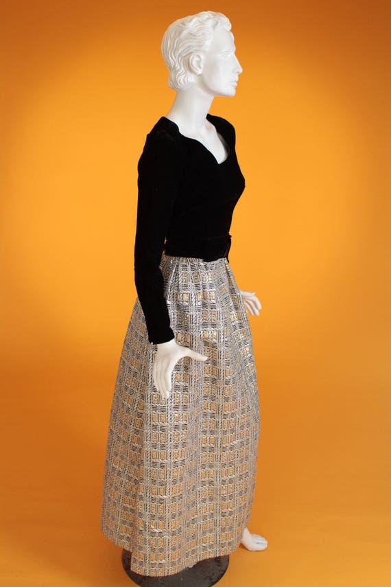 Vintage Dress 1970s 'Treacy Lowe London' Black Ve… - image 4