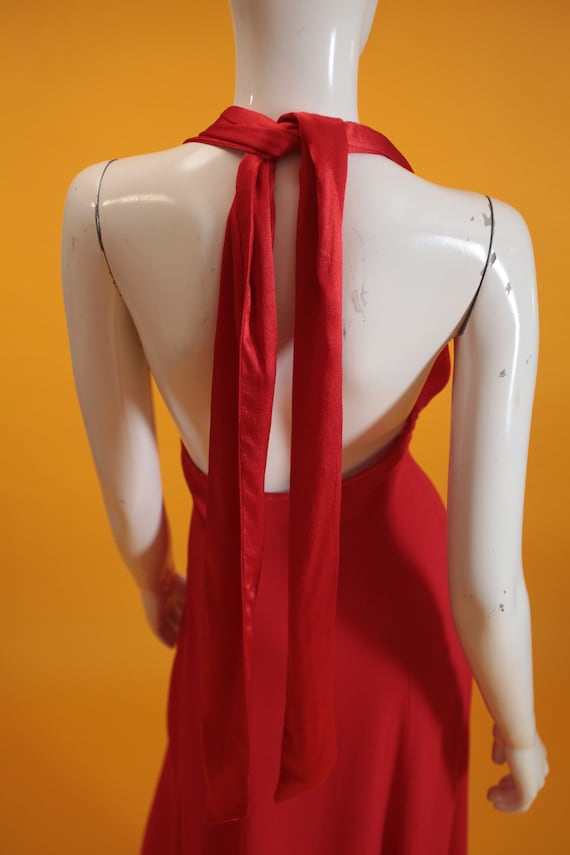 Vintage Ossie Clark for Radley Dress 1970s Red Ha… - image 6