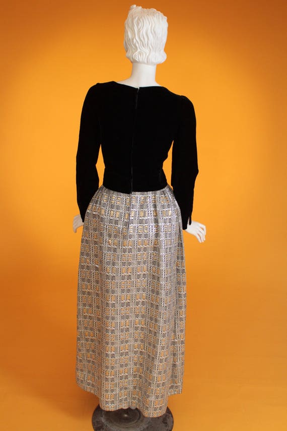 Vintage Dress 1970s 'Treacy Lowe London' Black Ve… - image 7