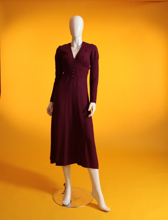 Vintage 1970s 'Ossie Clark for Radley' Burgundy Mo