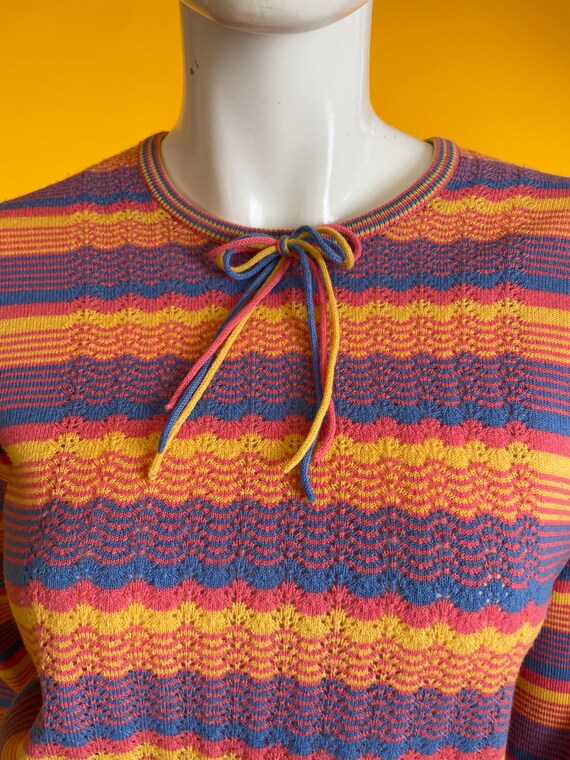 Vintage Knitwear 1960s/ 1970s ‘Jaeger’ Stripe Orange,… Gem