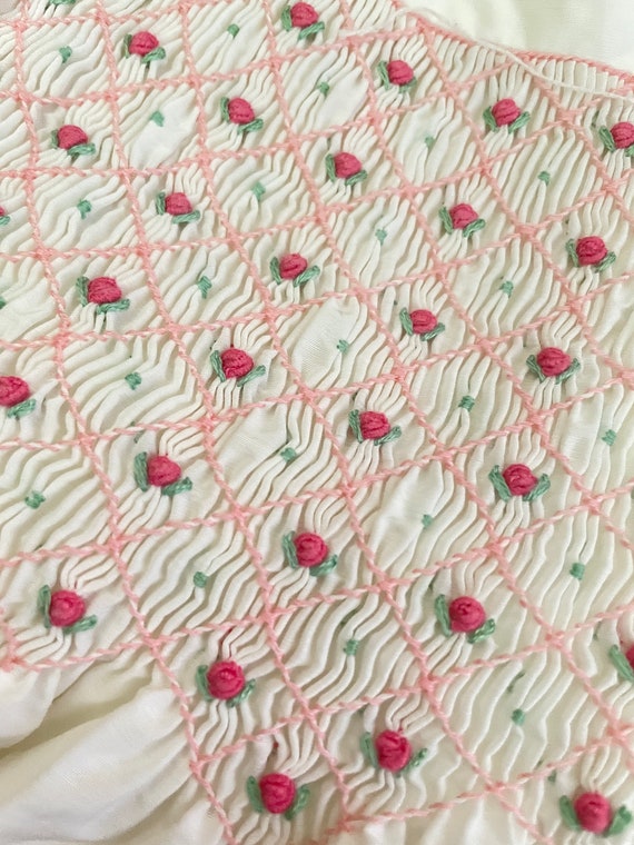 SemenCoicis - Vintage Floral Embroidered Pleated White Dress Retro Girl Style