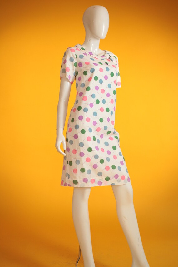 Vintage 60s Novelty Print Cotton Dress M