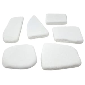 12 Santorini Stones For Rock Painting, Flat White Rocks For Painting About 2.5 to 3.5 inches in Length - Stones are dusty