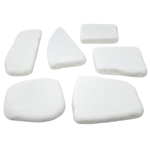 Santorini Stones For Rock Painting Includes 25 Flat White Rocks For Painting About 2.5 to 3.5 inches in Length - Stones are dusty