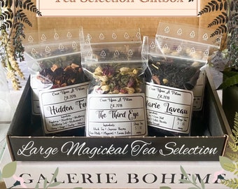 Witch’s Magickal Tea Selection Geschenkbox | Kit mit 6 verschiedenen Teesorten | Kräuterhexengebräu