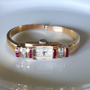 Rare Antique Art Deco 18ct Women’s Watch With Diamonds & Rubies