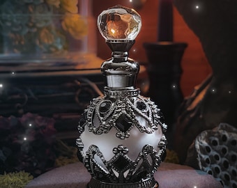 Tiffany & Co Sterling Silver Perfume Bottle With Blue Silk