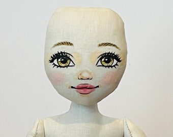 Blank doll body with painted face 10.43 " ( 26.5cm) , doll body, cloth dolk