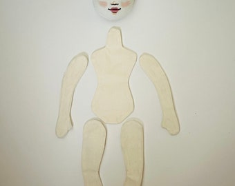 Blank doll body with painted face 10.43 " ( 26.5cm) , doll body, cloth dolk