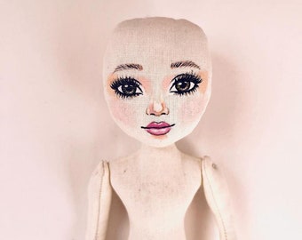 Blank doll body with painted face 10.43”(26.5cm) Doll body, cloth doll