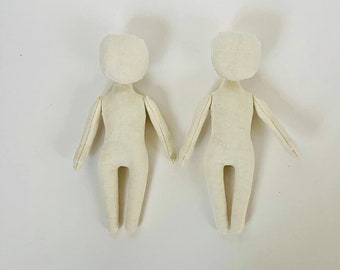 2 blank doll body  7 inches (16,5cm), cloth doll body, rag doll, cotton doll, rag doll body