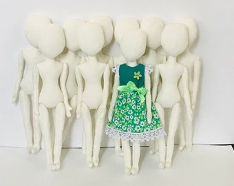 10 blank doll body 10,43 inches (26,5cm) + doll dress pattern